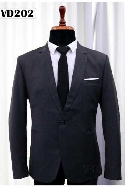 Bộ vest nam xám caro 1 nút 202